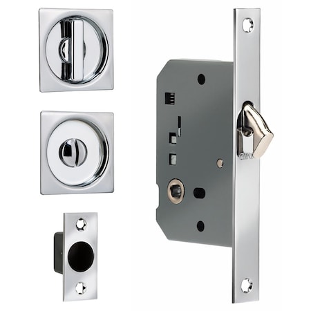 Omnia Backset Sliding Pocket Door Square Mortise Lock Square