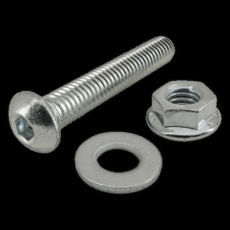 80/20 5/16"-18 Socket Head Cap Screw, Button, Bright Zinc Plated Steel, 2 in Length 3961