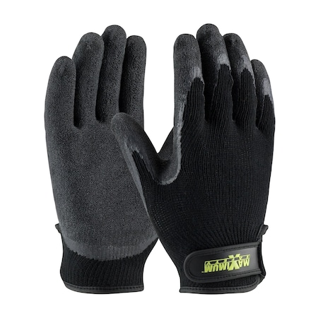 Pip Coated Gloves, Latex, Palm, 2 Abrasion Level, Black, XL 12 PK 39-C1375/XL