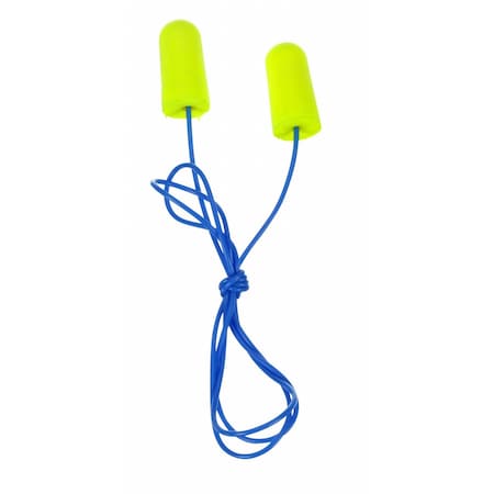 3M E-A-Rsoft Disposable Corded Ear Plugs, Yellow Neons, Bullet Shape, NRR 33 dB, M, 200PK 311-1250