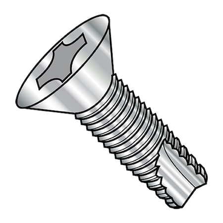 Zoro Select Concrete Screw, Flat, 18-8 Stainless Steel Plain, 5000 PK 06083PF188