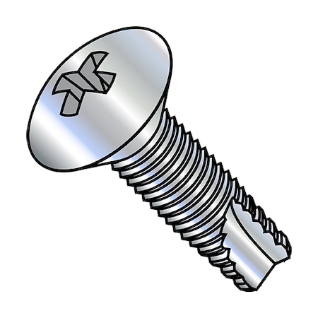 Zoro Select Anchor Screws, 10-24x1 1/4, Phil, PK4000, Zinc Plated Oval Head 4000 PK 10203PO