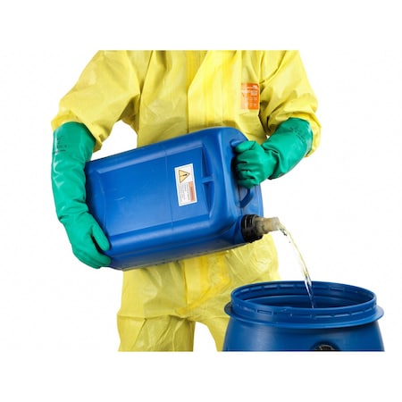 Ansell Alphatec Chemical Resistant Gloves, Nitrile, 18 in Length, 22 mil Thickness, L (9), Green, 1 Pair 37-185