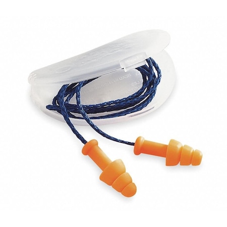 Howard Leight SmartFit Reusable Corded Ear Plugs, Flanged Shape, NRR 25 dB, Orange, 100PK SMF-30