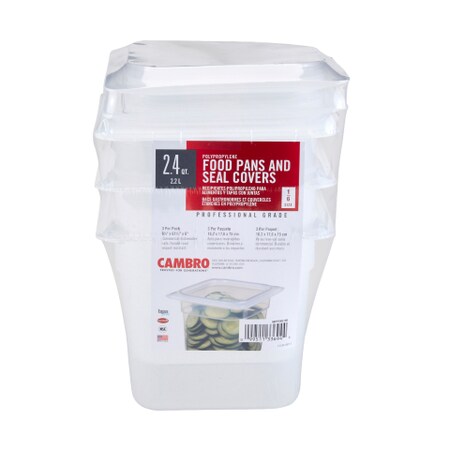 Cambro Food Pan 1/6 x 6" 3 Pack Polypropylene T EA66PPSW3190