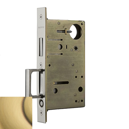 Baldwin Privacy Pocket Door Locks Satin Brass with Brown 8602.060