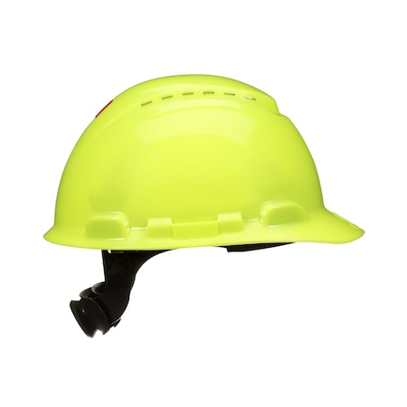 3M Hard Hat, HDPE, 4-Point Point Ratchet, High-Visibility Yellow H-709SFV-UV