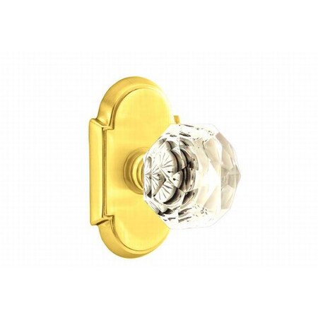 EMTEK #8 Rosette Passage Set with Diamond Crystal Knob - Available in 10 Finishes - 8108CKUS3 - Polished Brass (US3)