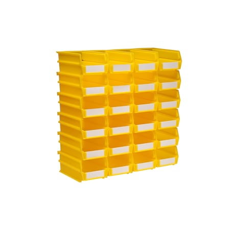 Triton Products Hang & Stack Storage Bin, Polypropylene, Yellow, 3 in H, 4.125  in W, 7 3/8 in L, 1 CT 3-220Y
