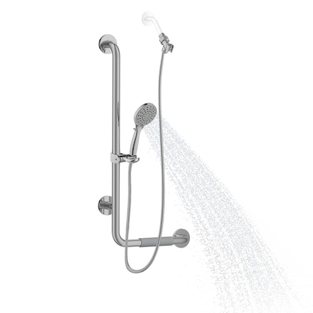 Pulse Showerspas Ergoslidebar Stainless Steel Brushed-Left 4001L-SSB