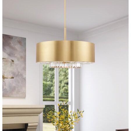 Livex Lighting Madison 6 Light Satin Brass Pendant Chan 40020-12