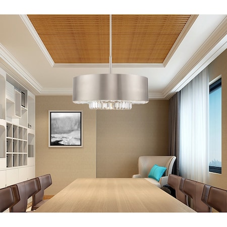 Livex Lighting Madison 6 Light Brushed Nickel Pendant Chandelier 40020-91