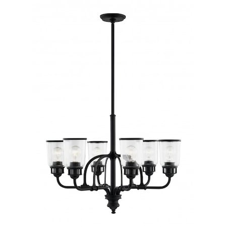 Livex Lighting Black Chandelier, 6 Light 40026-04