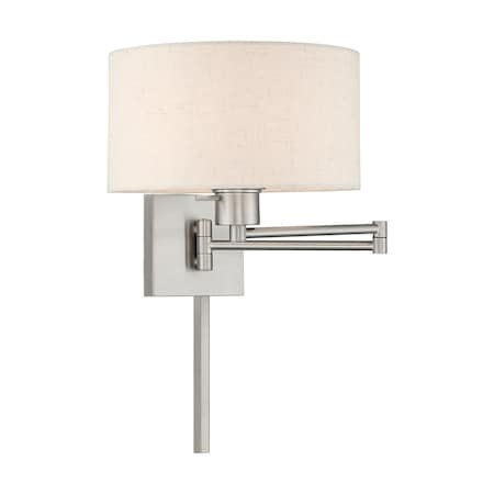 Livex Lighting Swing Arm Wall Lamps 1 Light Brushed Nic 40037-91