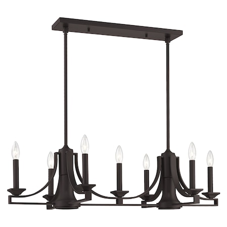 Livex Lighting Trumbull 9 Light Bronze Linear Chandelie 40057-07