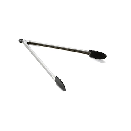 Tablecraft Silicone Tip Tongs, SS, 1.2mm Hvywght, 16" 4016BK