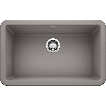 Blanco Ikon Silgranit 30" Apron-Front Farmhouse Kitchen Sink - Metallic Gray 401778