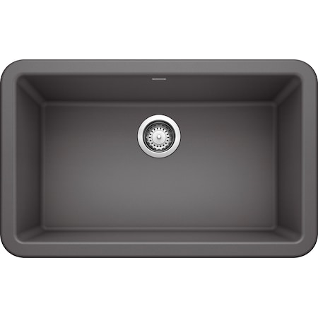 Blanco Ikon Silgranit 30" Apron Front, Cinder, Apron Front Mount, 0 Hole 401779