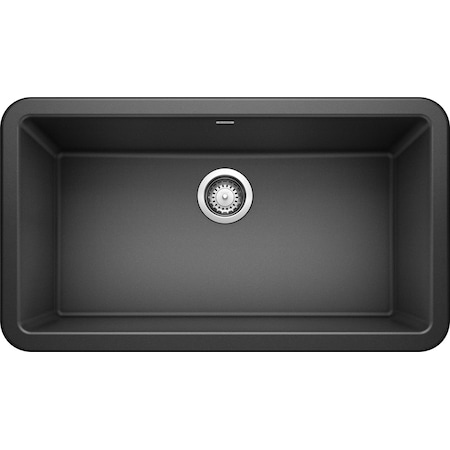 Blanco Ikon Silgranit 33" Apron Front, Anthracite, Apron Front Mount, 0 Hole 401895