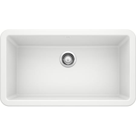 Blanco Ikon Silgranit 33" Apron Front, White, Apron Front Mount, 0 Hole 401899