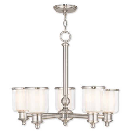 Livex Lighting Middlebush 5 Light Brushed Nickel Chandelier 40205-91