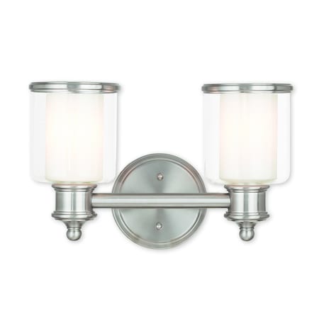 Livex Lighting Middlebush 2 Light Brushed Nickel Bath Vanity 40212-91