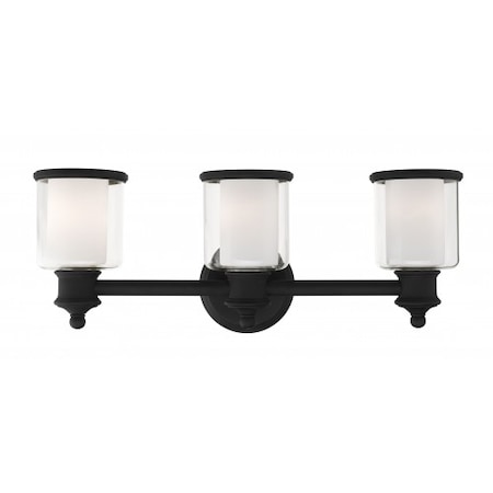 Livex Lighting Black Vanity Sconce, 3 Light 40213-04