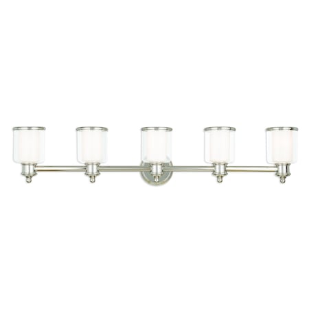 Livex Lighting Middlebush 5 Light Polished Nickel Bath Vanity 40215-35
