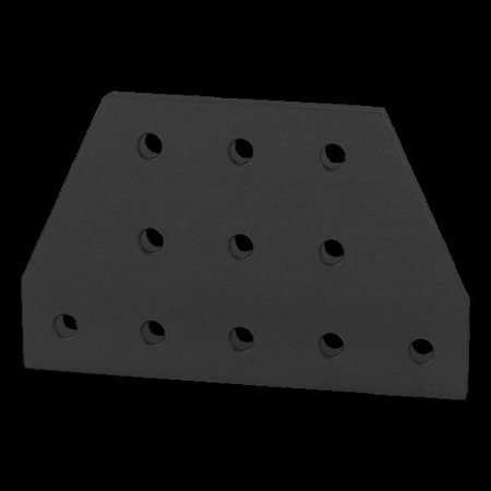 80/20 Blk 10S 11 Hole Tee Joining Plate 3"X5" 4021-BLACK