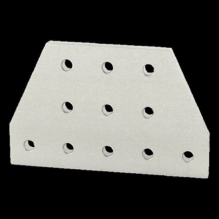 80/20 TeeJoiningPlate, Alum, Silver, 3in, 13/64in 4021