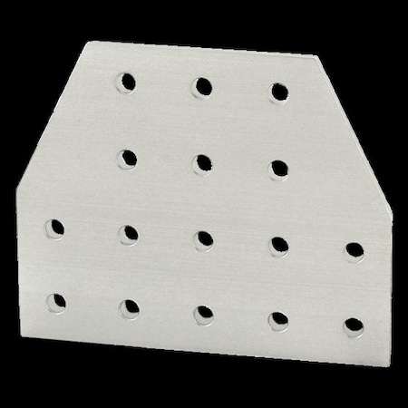 80/20 TeeJoiningPlate, Alum, Silver, 4in, 13/64in 4022