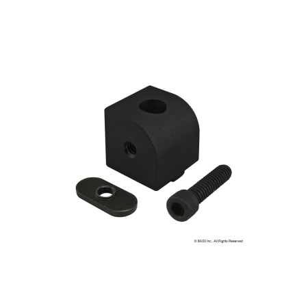 80/20 Blk 10S Right Angle 0 Degree Living Nub 4025-BLACK
