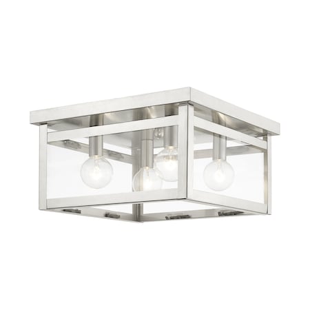 Livex Lighting Milford 4 Light Brushed Nickel Ceiling Mount 4032-91