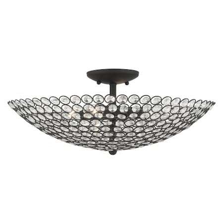Livex Lighting Black Semi Flush, 4 Light 40447-04
