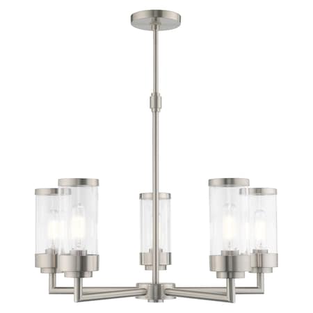 Livex Lighting Hillcrest 5 Light Brushed Nickel Chandelier 40475-91