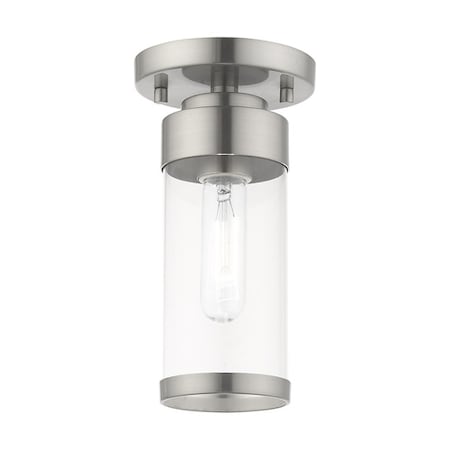 Livex Lighting Hillcrest 1 Light Brushed Nickel Ceiling 40480-91