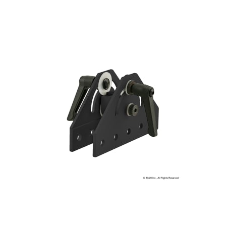 80/20 DoubleL-Handle, Alum, Blk, 3in, 433/64in 4053-BLACK