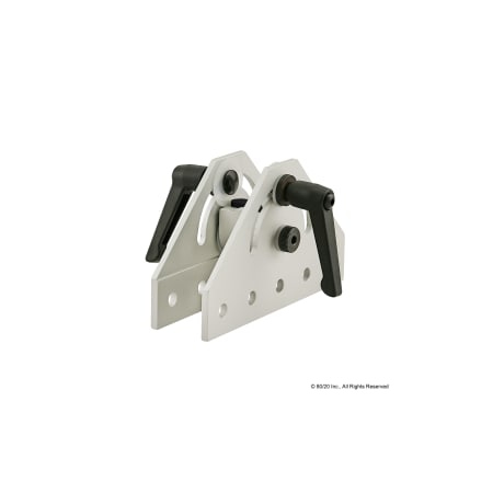 80/20 DoubleL-Handle, Alum, Silver, 3in, 433/64in 4053