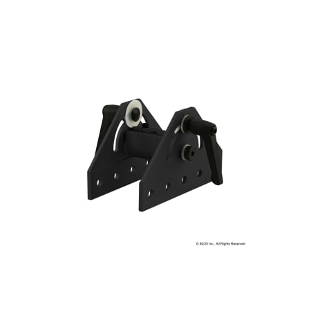 80/20 DoubleL-Handle, Alum, Blk, 3in, 533/64in 4055-BLACK