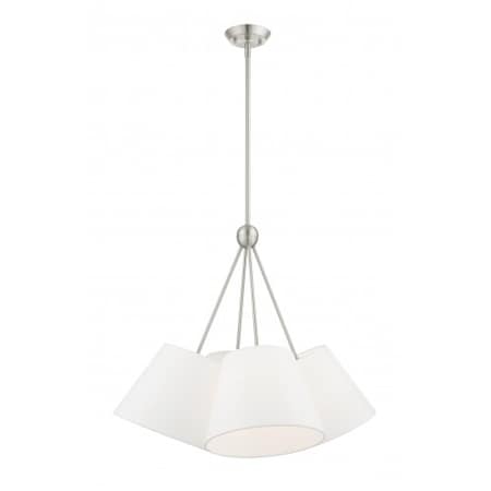 Livex Lighting Brushed Nickel Chandelier, 4 Light 40564-91