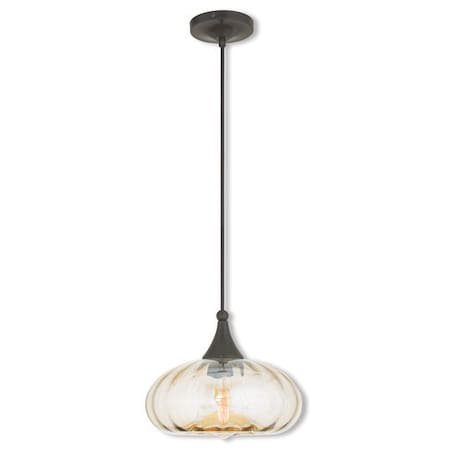 Livex Lighting Art Glass Mini Pendants 1 Light English Bronze Mini Pendant 40617-92