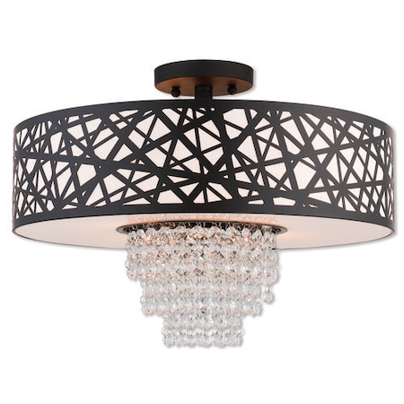 Livex Lighting Allendale 4 Light Bronze Ceiling Mount 40664-07