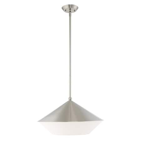 Livex Lighting Stockholm 1 Light Brushed Nickel Pendant 40689-91