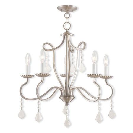 Livex Lighting Callisto 5 Light Brushed Nickel Chandelier 40775-91