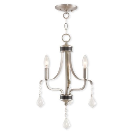 Livex Lighting Laurel 3 Light Brushed Nickel Mini Chandelier 40783-91