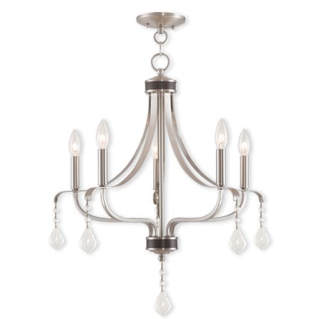 Livex Lighting Laurel 5 Light Brushed Nickel Chandelier 40785-91