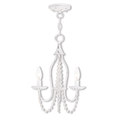 Livex Lighting Alessia 3 Light Antique White Mini Chandelier 40793-60