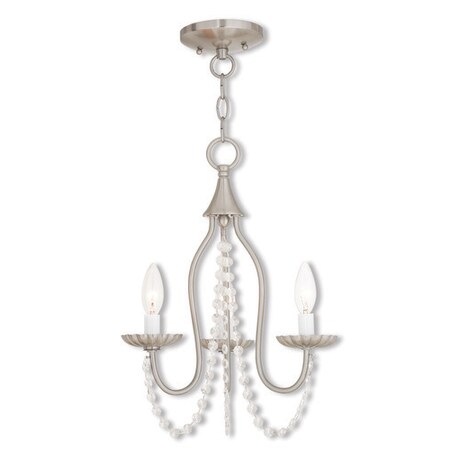 Livex Lighting Alessia 3 Light Brushed Nickel Mini Chandelier 40793-91