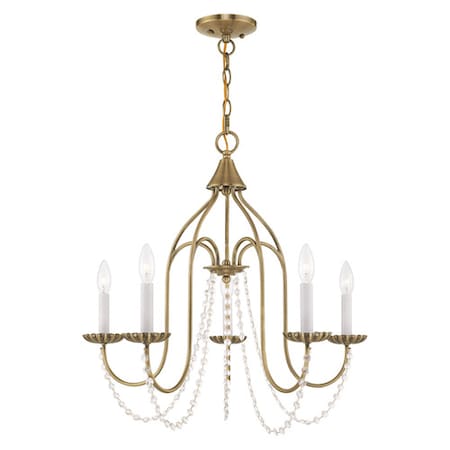 Livex Lighting Alessia 5 Light Antique Brass Chandelier 40795-01