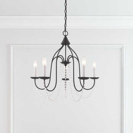 Livex Lighting Alessia 5 Light Black Chandelier 40795-04